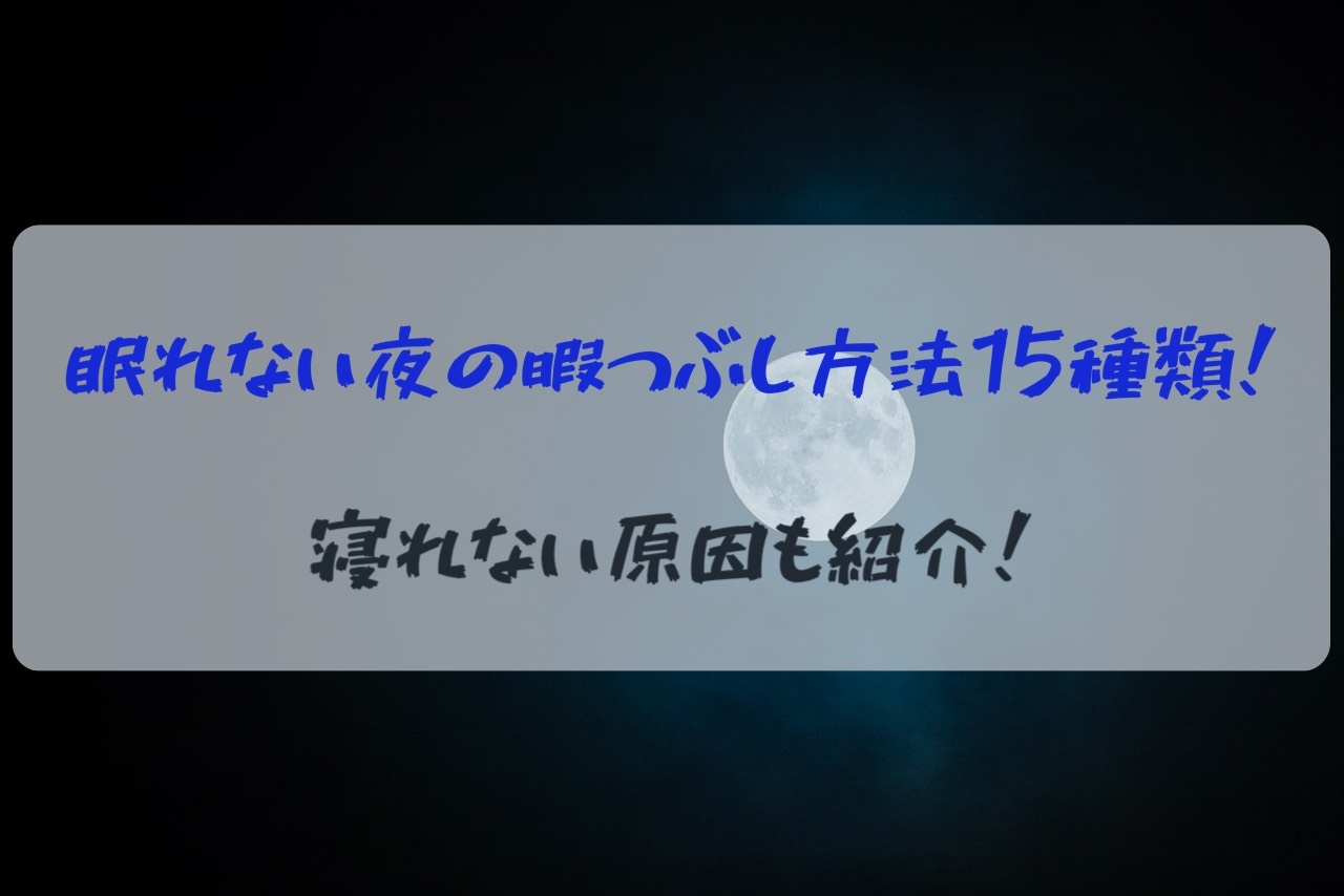 眠れない夜の暇つぶし方法15種類 寝れない原因と意識するポイント 大学生の日常ブログ 暇のつぶし方